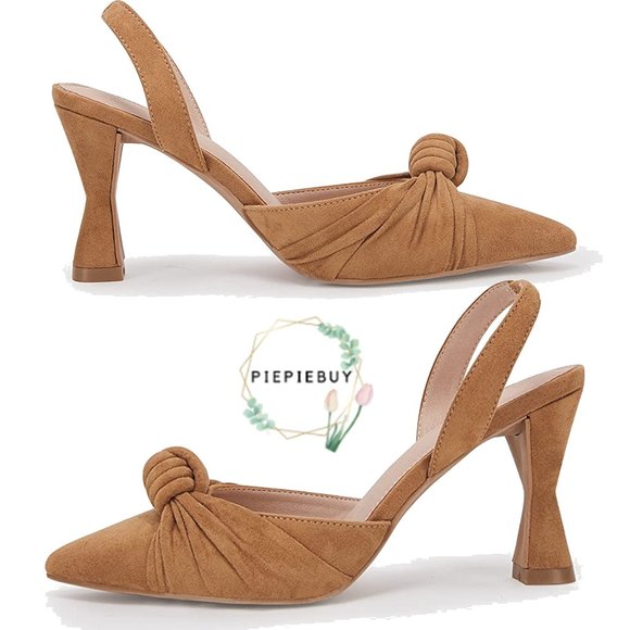 PIEPIEBUY Slingback Knot Top Pumps NEW IN BOX! - Picture 1 of 13